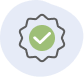Green check mark icon on a light purple background