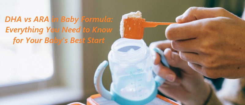 DHA and ARA in European baby formula, illustration comparing omega-3 and omega-6 fatty acids for infant brain and eye development