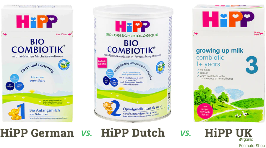 HiPP Dutch vs. German vs. UK European Organic Formulas