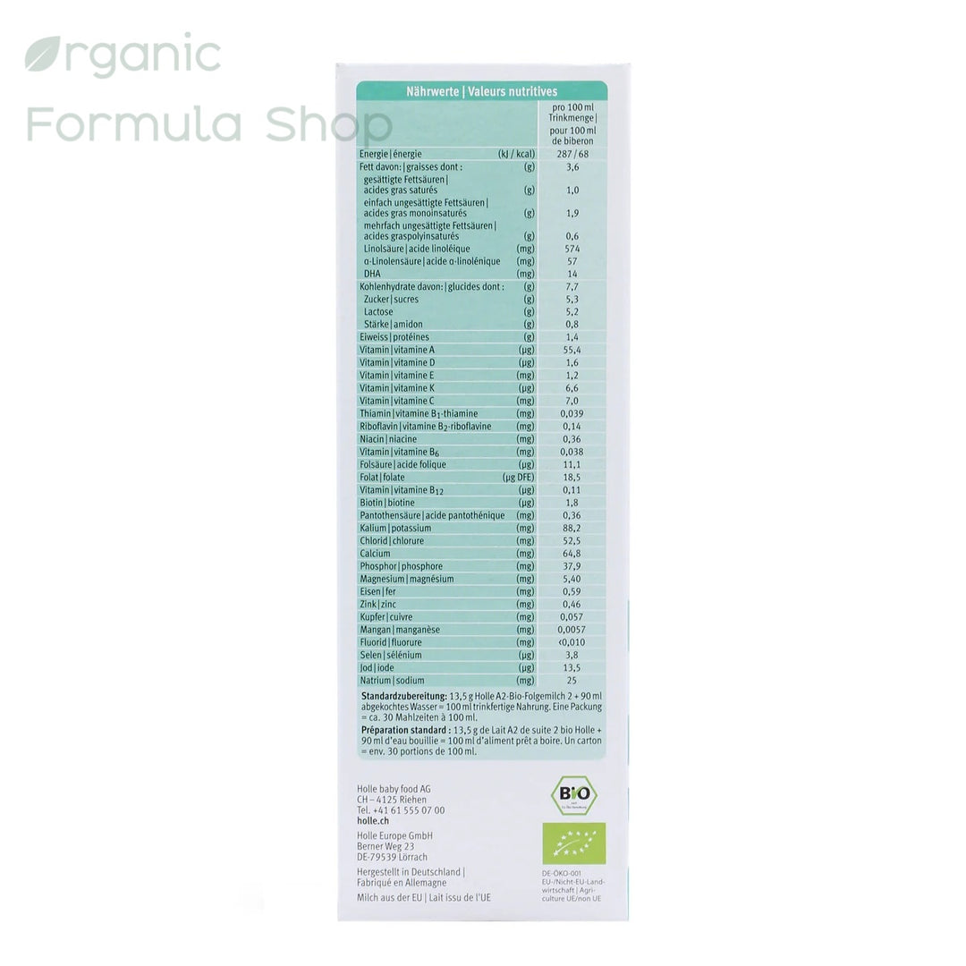 Holle A2 Organic Cow Formula - Stage 2