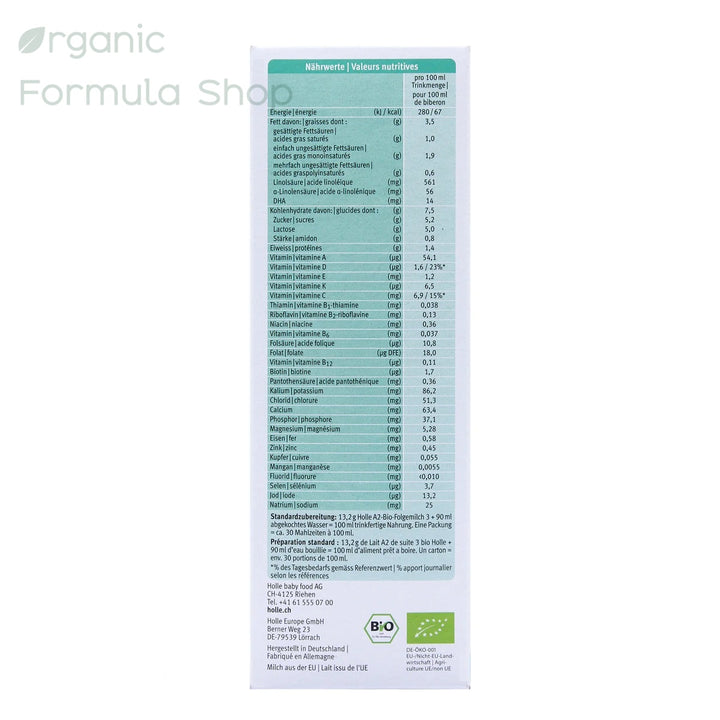Holle A2 Organic Cow Formula - Stage 3