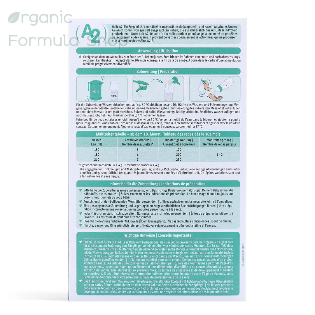 Holle A2 Organic Cow Formula - Stage 3