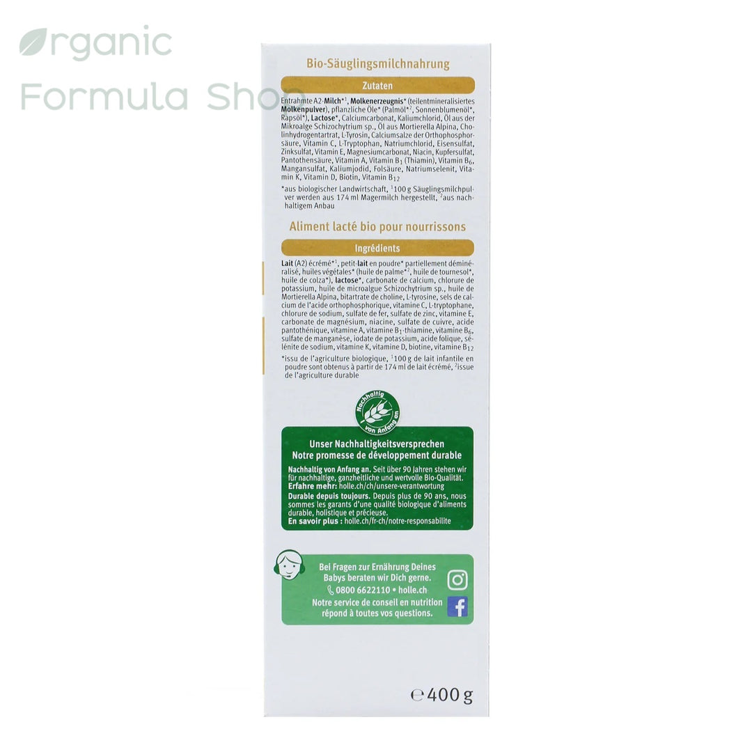 Holle A2 Organic Cow Formula - Stage 1