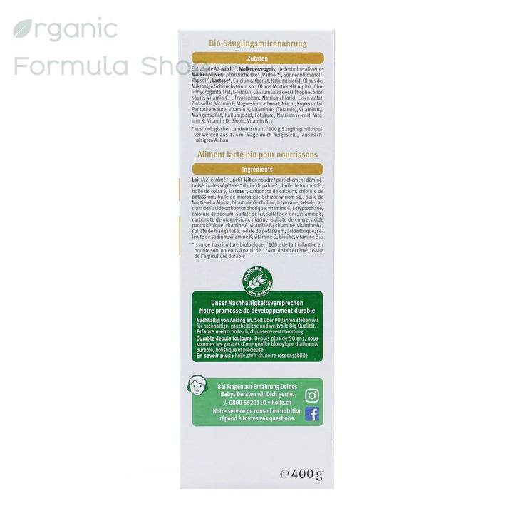 Holle A2 Organic Cow Formula - Stage 1