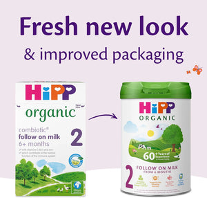 Hipp organic baby formula packaging with text
