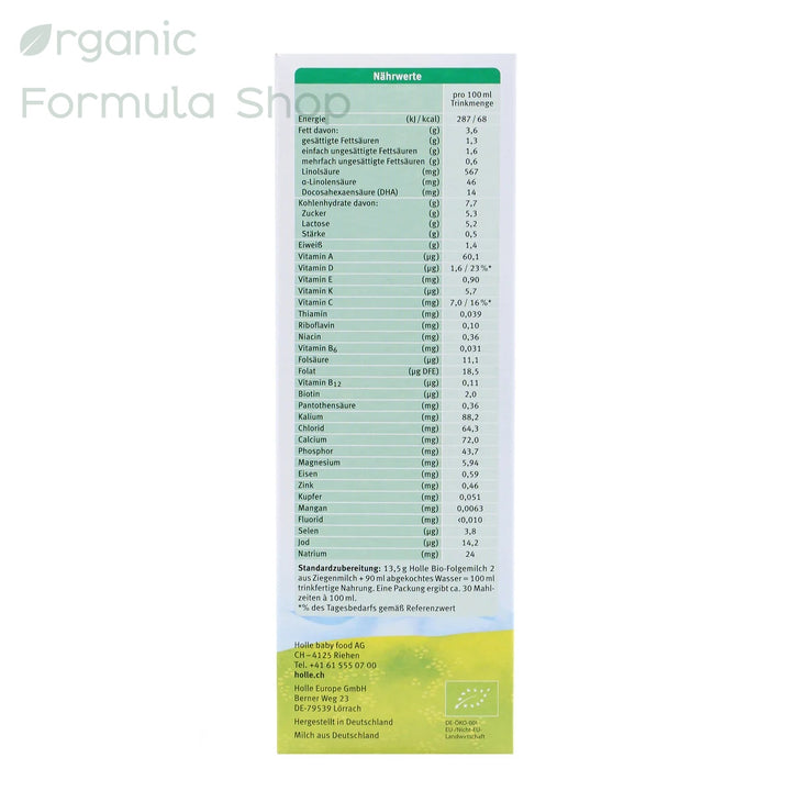Holle Organic Goat Formula - Stage 2