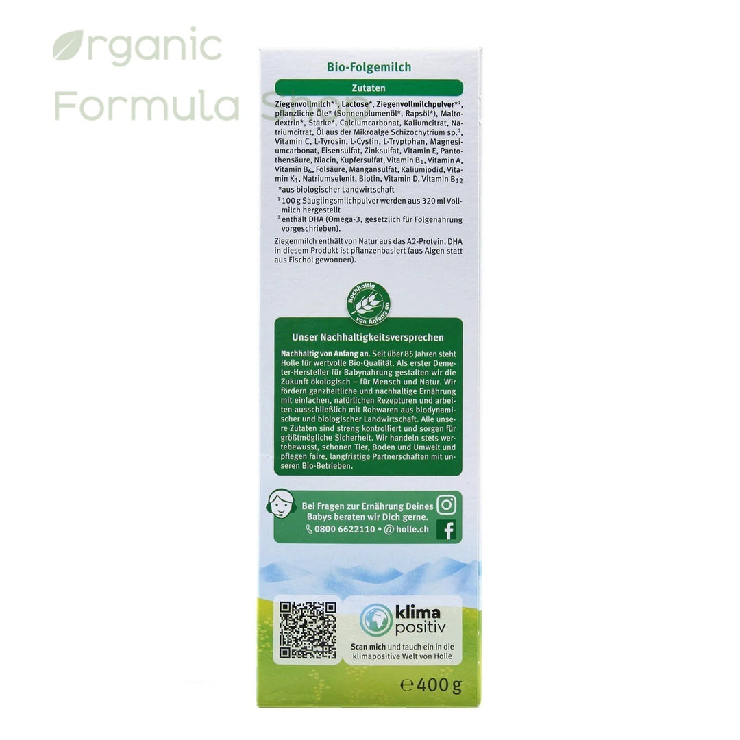 Product packaging with text and a QR code on a white background