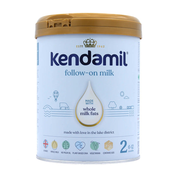 Load image into Gallery viewer, A container of Kendamil follow-on milk formula for babies, Stage 2, with a capacity of 800 grams, indicated for children 6-12 months old.
