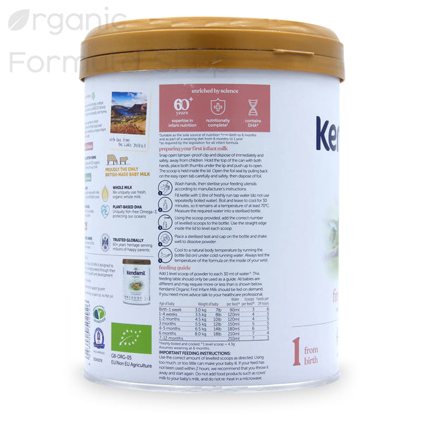 Kendamil UK Organic Cow Formula - Stage 1