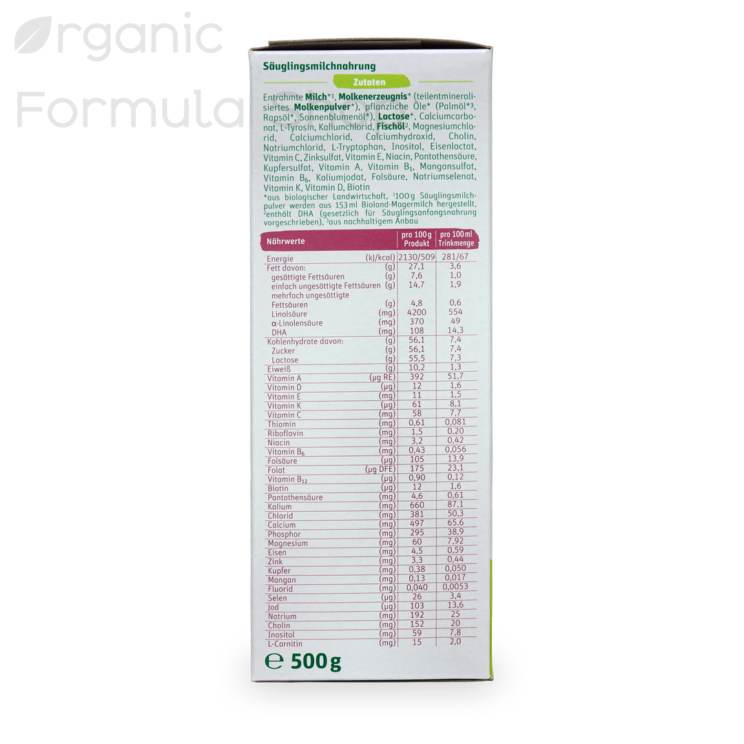 Lebenswert Organic Baby Formula Stage 1