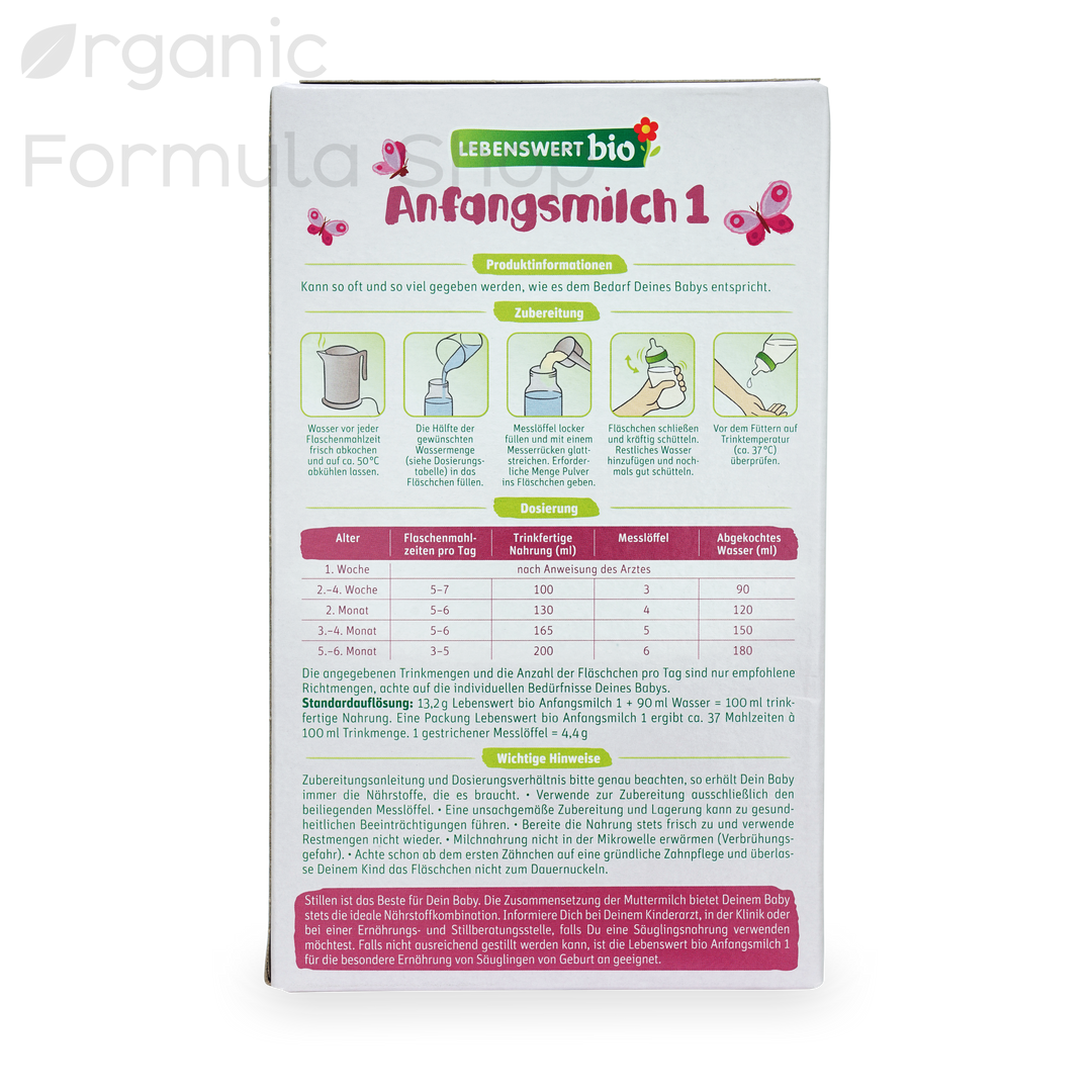 Lebenswert Organic Baby Formula Stage 1