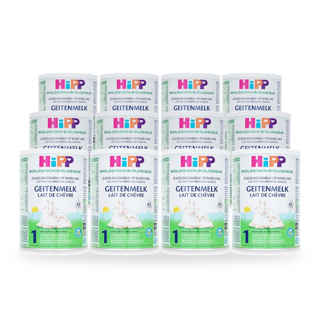 HiPP Dutch Goat Stage 1 European organic baby formula, 12 pack of 400g cans, for babies 0 to 6 months