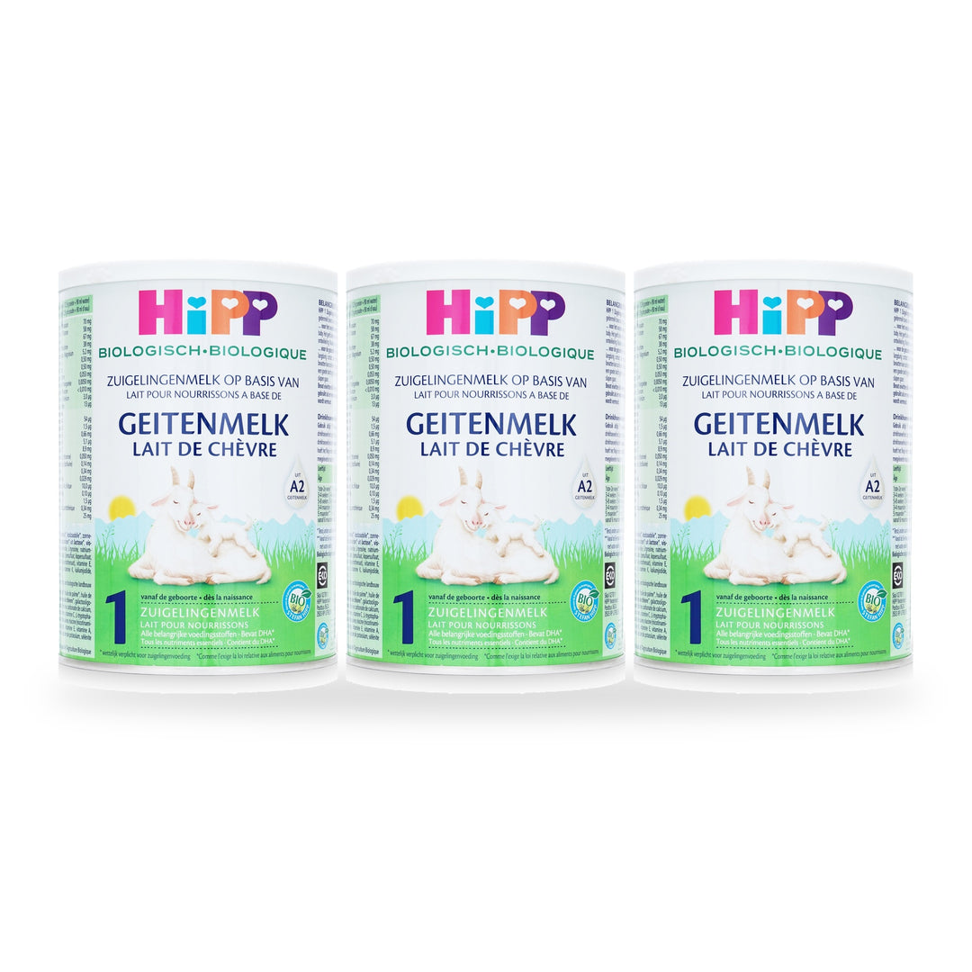 HiPP Dutch Goat Stage 1 European organic baby formula, 3 pack of 400g cans, for babies 0 to 6 months