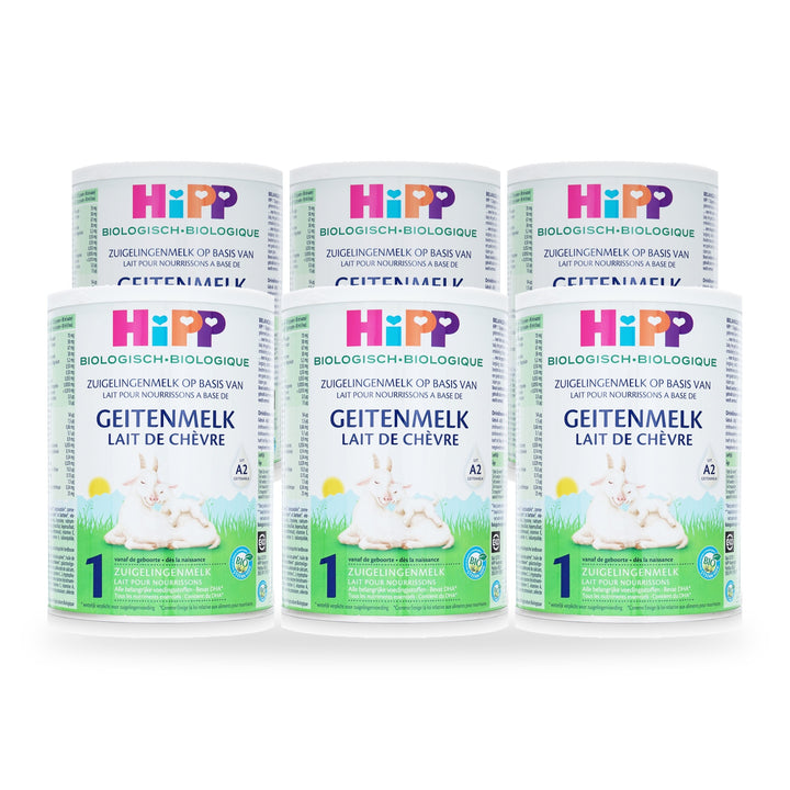 HiPP Dutch Goat Stage 1 European organic baby formula, 6 pack of 400g cans, for babies 0 to 6 months