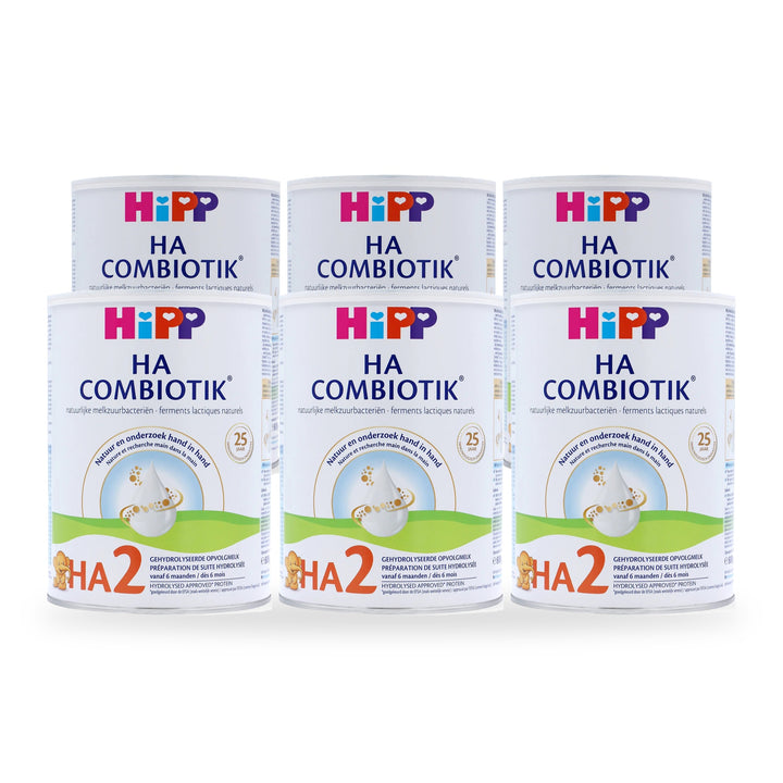 HiPP Dutch HA Stage 2 European baby formula, 6 pack of 800g cans, for babies 6 to 12 months