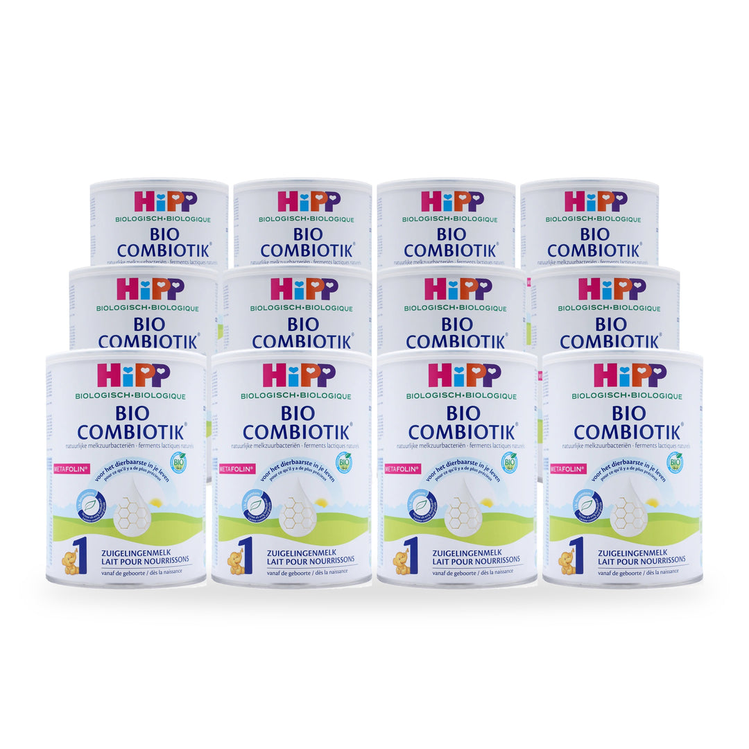 HiPP Dutch Stage 1 European organic baby formula, 12 pack of 800g cans, for babies 0 to 6 months