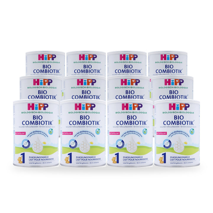 HiPP Dutch Stage 1 European organic baby formula, 12 pack of 800g cans, for babies 0 to 6 months