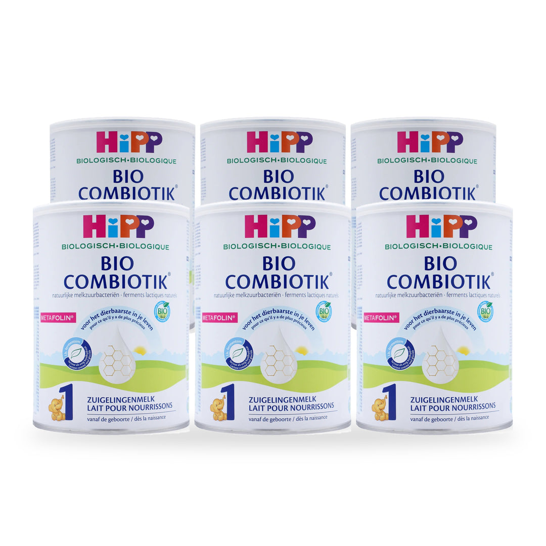 HiPP Dutch Stage 1 European organic baby formula, 6 pack of 800g cans, for babies 0 to 6 months