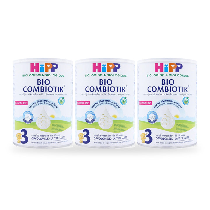 HiPP Dutch Stage 3 European organic toddler formula, 3 pack of 800g cans, for toddlers 10 to 24 months