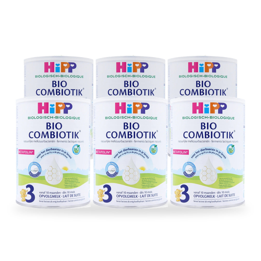 HiPP Dutch Stage 3 European organic toddler formula, 6 pack of 800g cans, for toddlers 10 to 24 months