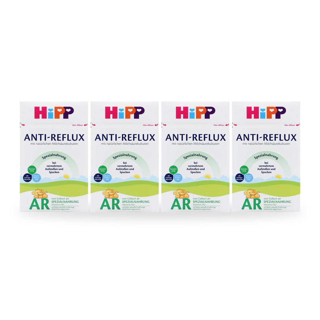 HiPP German Anti-Reflux European baby formula, 4 pack of 600g boxes, from birth, all stages