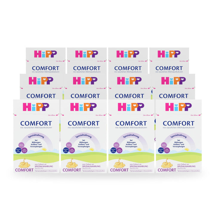 HiPP German Comfort European baby formula, 12 pack of 600g boxes, from birth, all stages