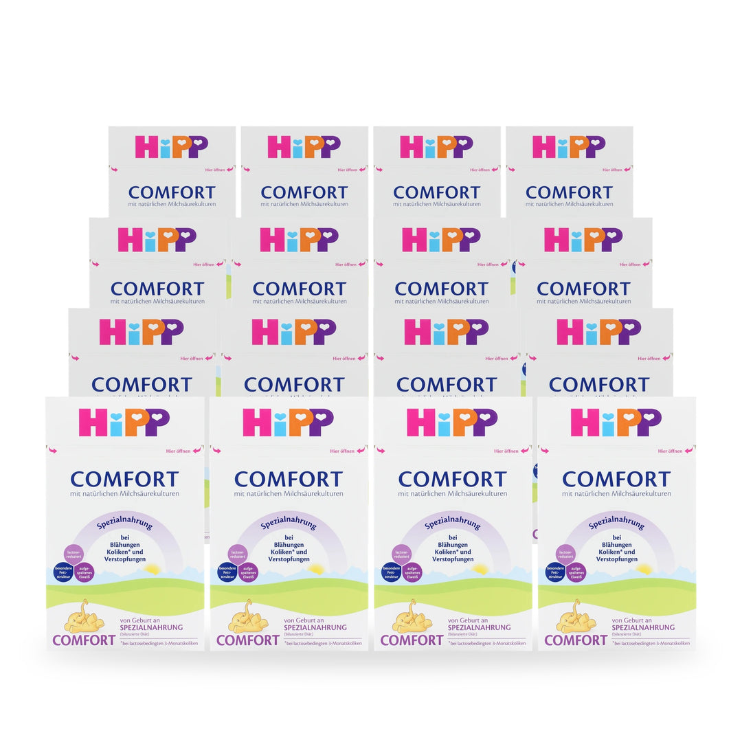 HiPP German Comfort European baby formula, 16 pack of 600g boxes, from birth, all stages