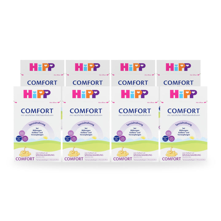 HiPP German Comfort European baby formula, 8 pack of 600g boxes, from birth, all stages
