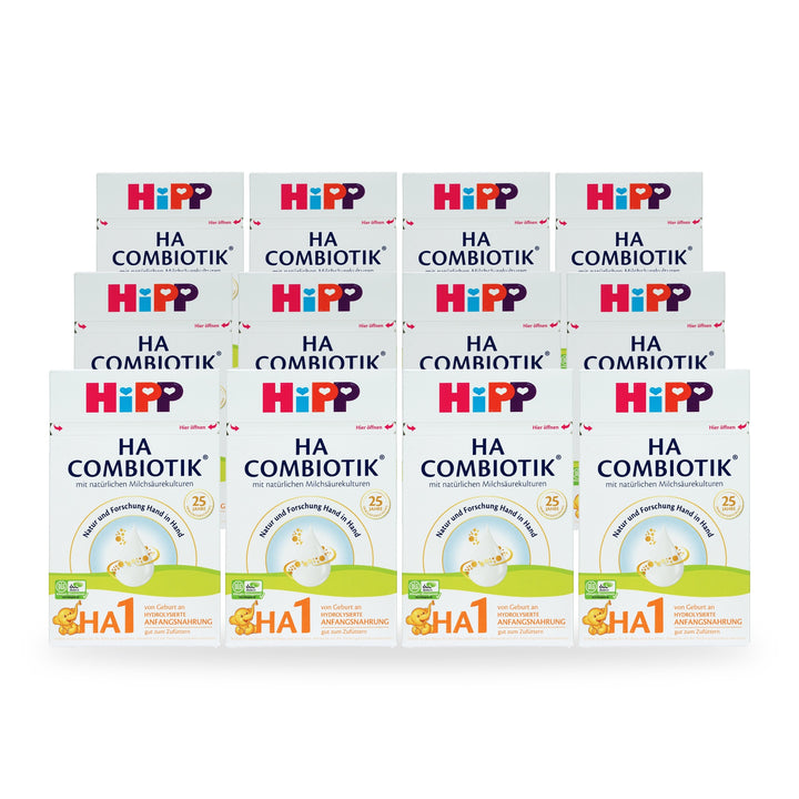 HiPP German HA Stage 1 European baby formula, 12 pack of 600g boxes, for babies 0 to 6 months