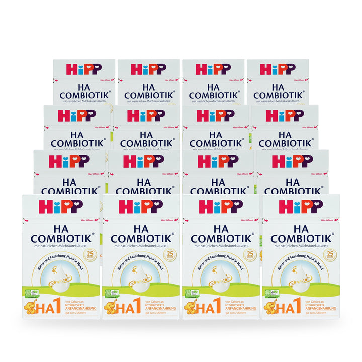 HiPP German HA Stage 1 European baby formula, 16 pack of 600g boxes, for babies 0 to 6 months