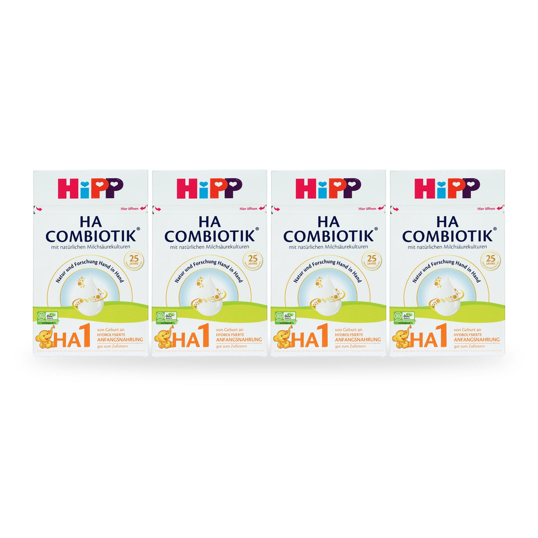 HiPP German HA Stage 1 European baby formula, 4 pack of 600g boxes, for babies 0 to 6 months