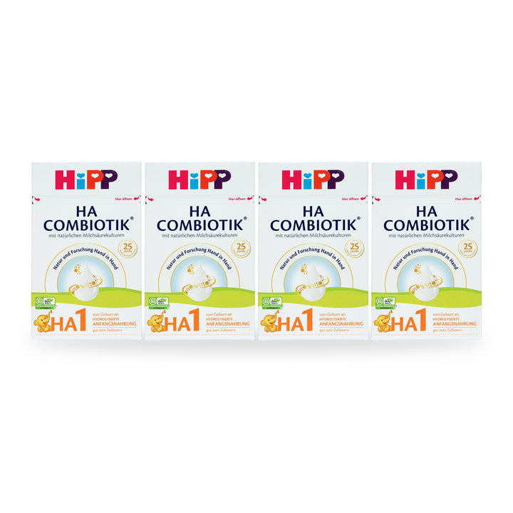 HiPP German HA Stage 1 European baby formula, 4 pack of 600g boxes, for babies 0 to 6 months