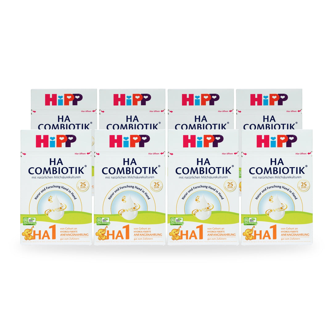 HiPP German HA Stage 1 European baby formula, 8 pack of 600g boxes, for babies 0 to 6 months