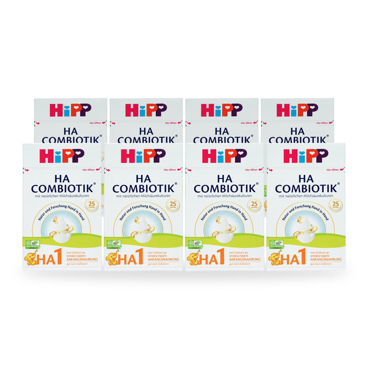 HiPP German HA Stage 1 European baby formula, 8 pack of 600g boxes, for babies 0 to 6 months