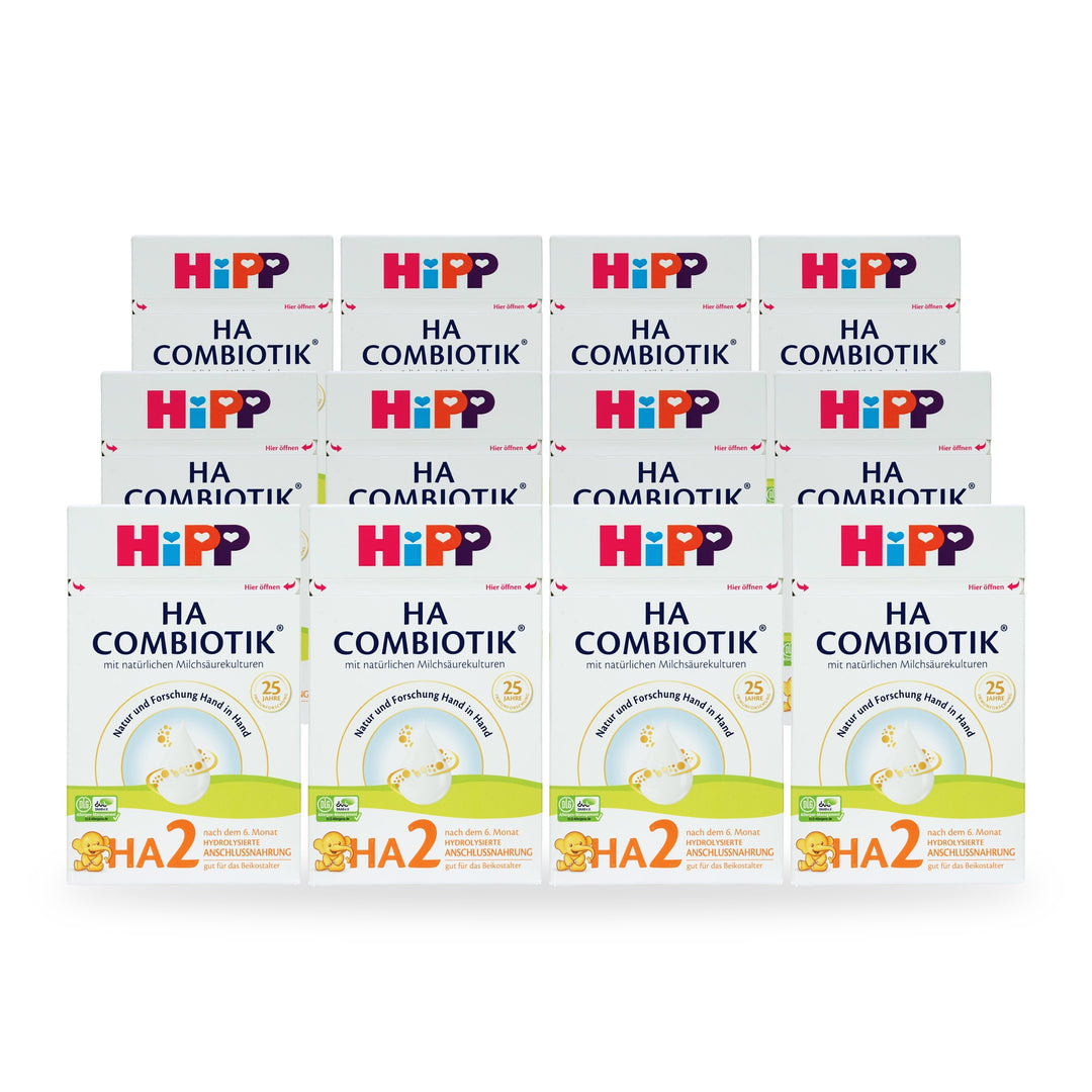 HiPP German HA Stage 2 European baby formula, 12 pack of 600g boxes, for babies 6 to 12 months
