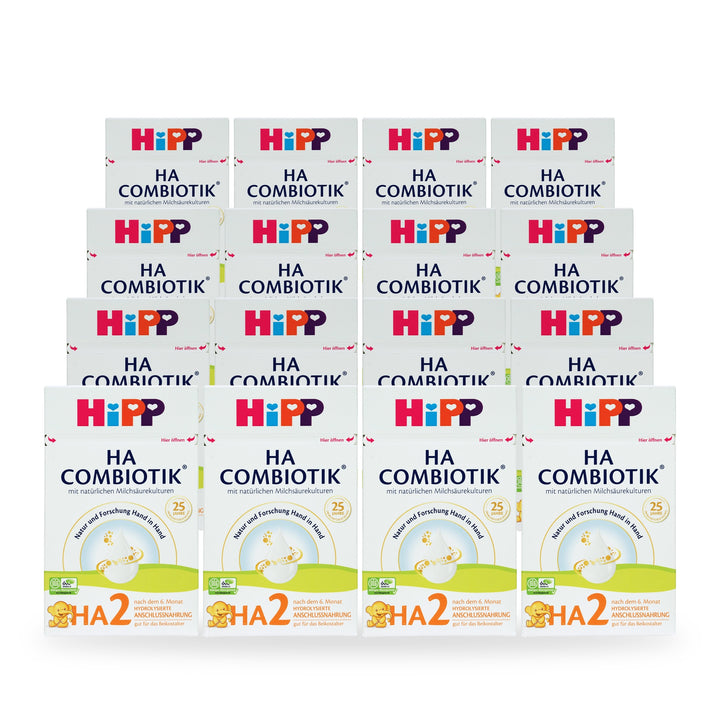 HiPP German HA Stage 2 European baby formula, 16 pack of 600g boxes, for babies 6 to 12 months