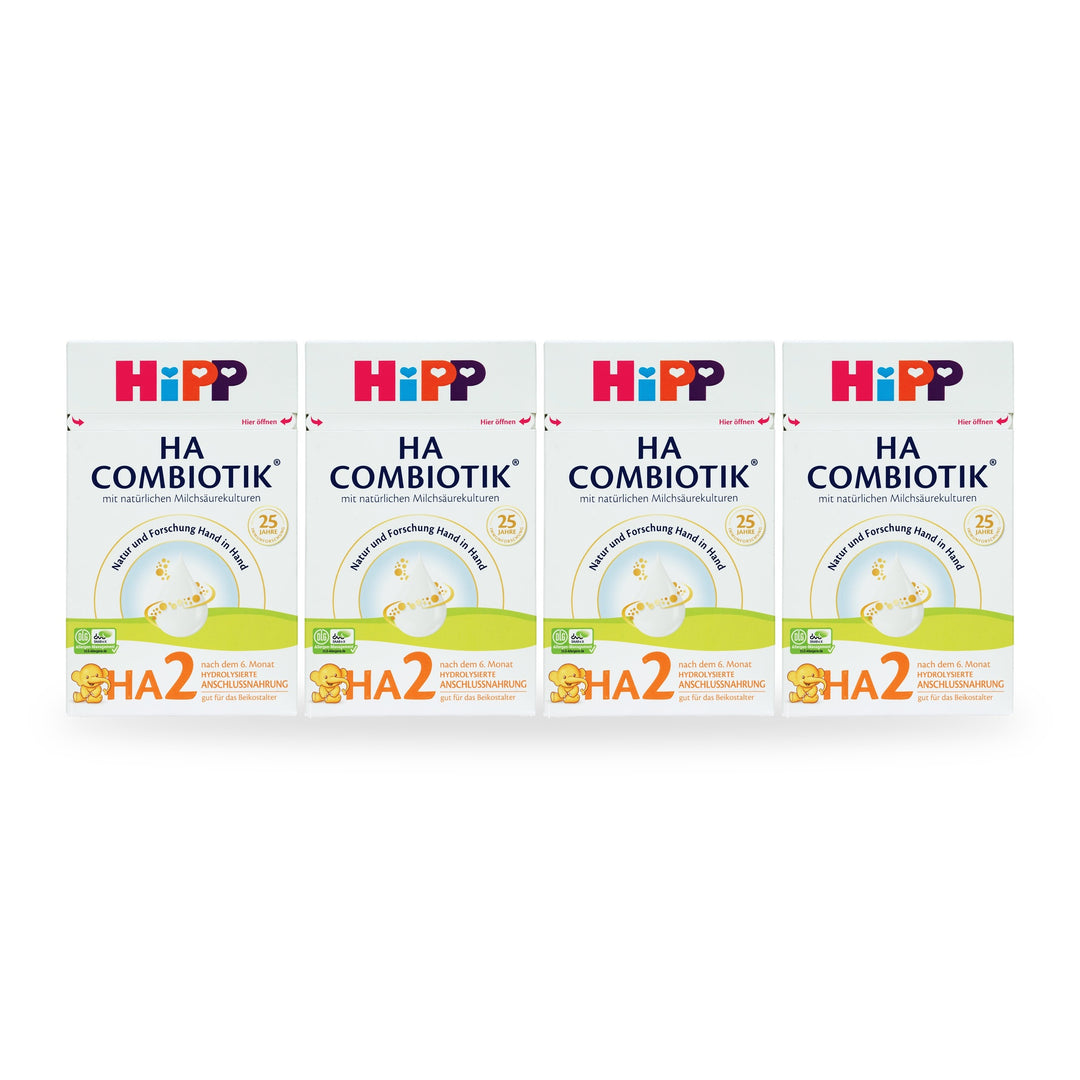 HiPP German HA Stage 2 European baby formula, 4 pack of 600g boxes, for babies 6 to 12 months