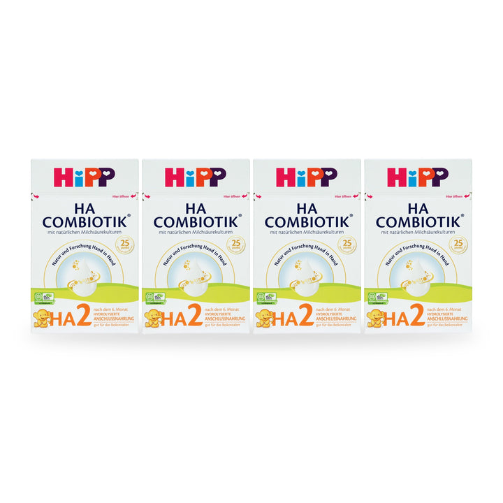 HiPP German HA Stage 2 European baby formula, 4 pack of 600g boxes, for babies 6 to 12 months