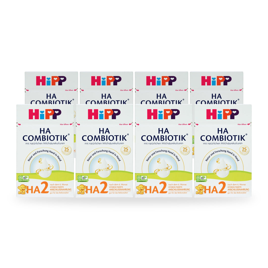 HiPP German HA Stage 2 European baby formula, 8 pack of 600g boxes, for babies 6 to 12 months