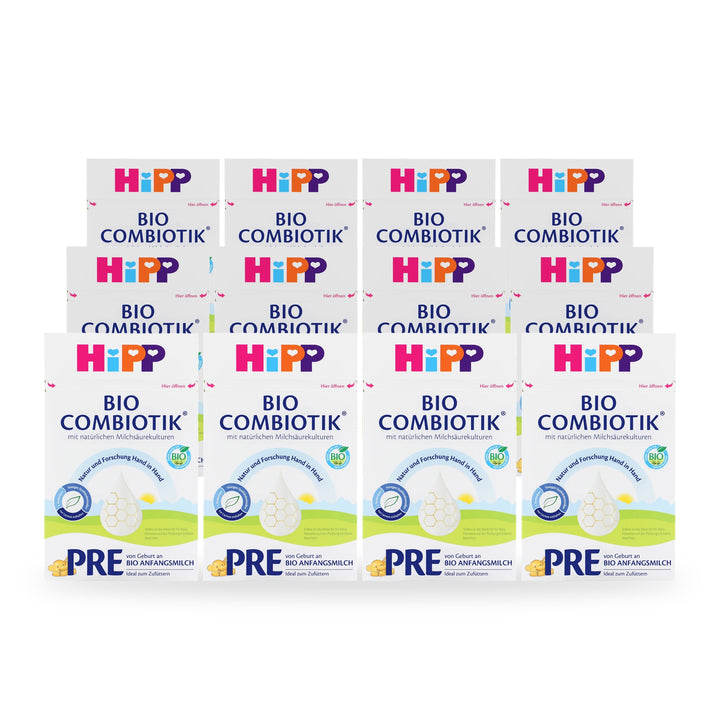 HiPP German PRE European organic newborn formula, 12 pack of 600g boxes, for babies 0 to 6 months
