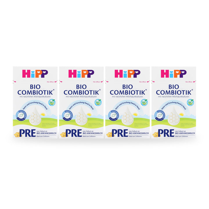 HiPP German PRE European organic newborn formula, 4 pack of 600g boxes, for babies 0 to 6 months