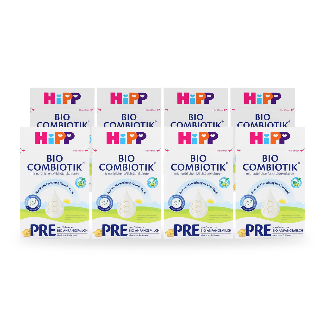 HiPP German PRE European organic newborn formula, 8 pack of 600g boxes, for babies 0 to 6 months