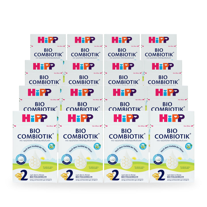 HiPP German Stage 2 European organic baby formula, 16 pack of 600g boxes, for babies 6 to 10 months
