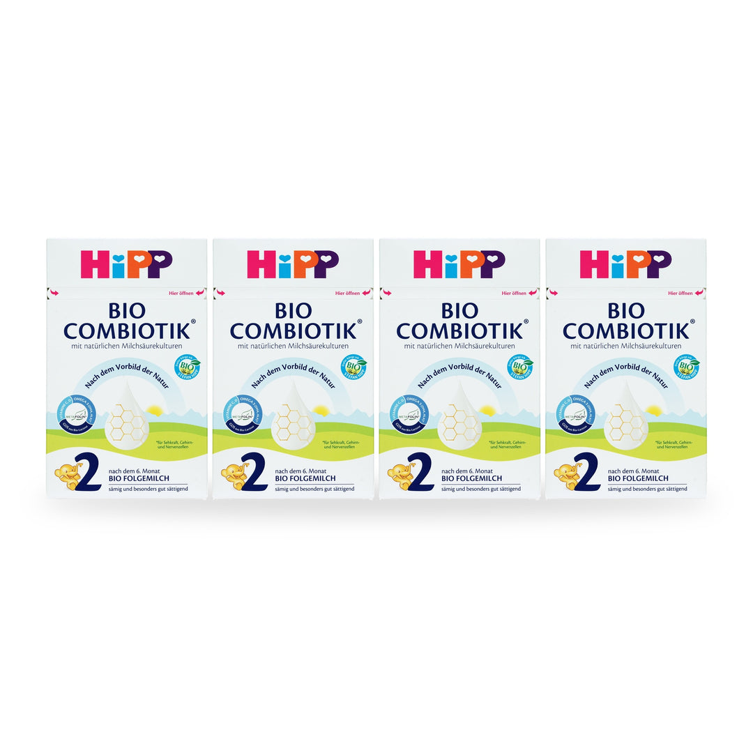 HiPP German Stage 2 European organic baby formula, 4 pack of 600g boxes, for babies 6 to 10 months