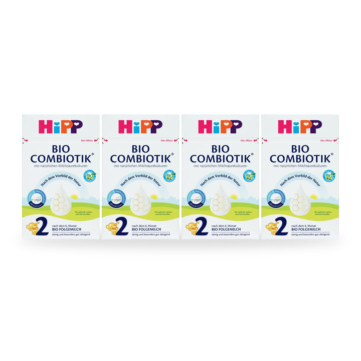 HiPP German Stage 2 European organic baby formula, 4 pack of 600g boxes, for babies 6 to 10 months