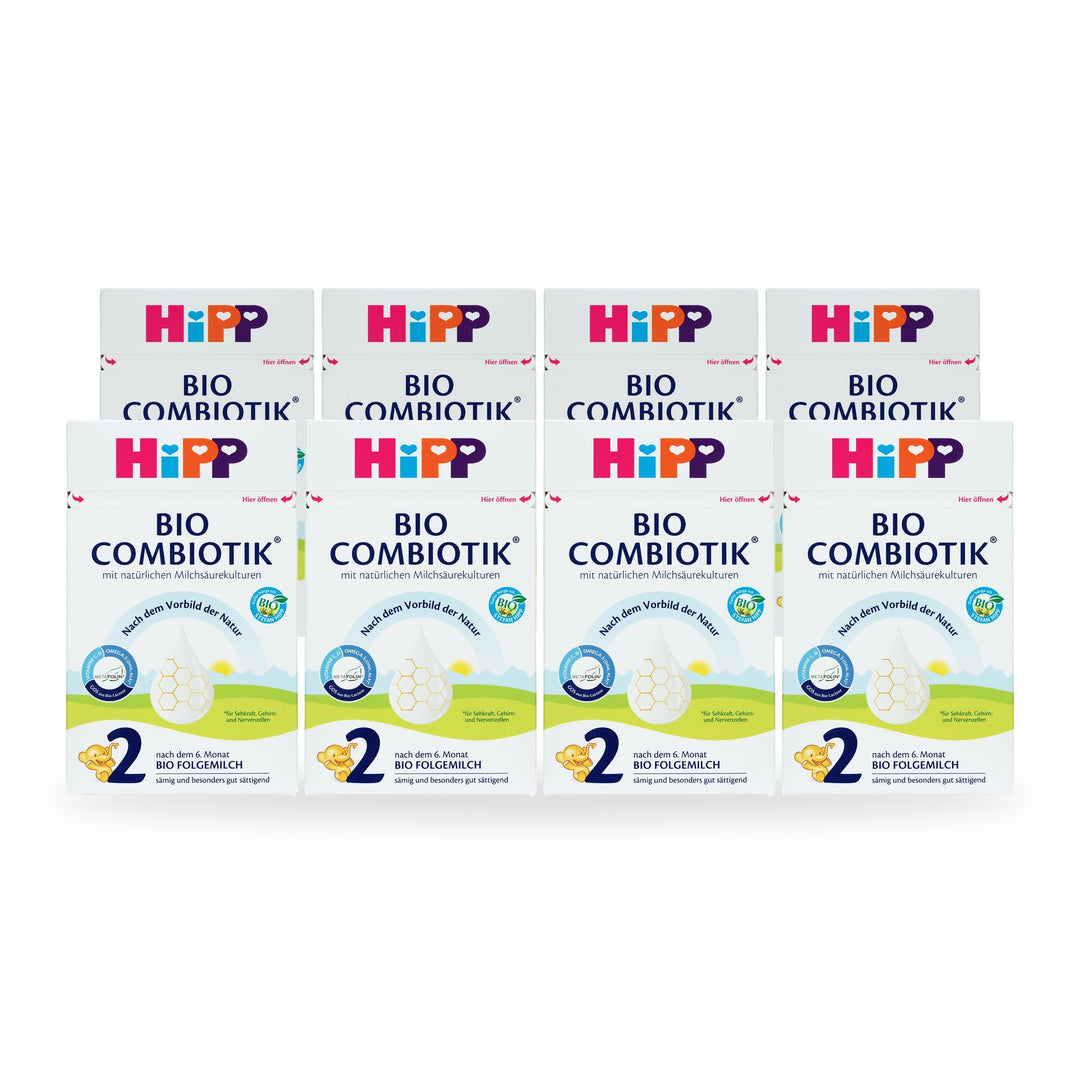 HiPP German Stage 2 European organic baby formula, 8 pack of 600g boxes, for babies 6 to 10 months