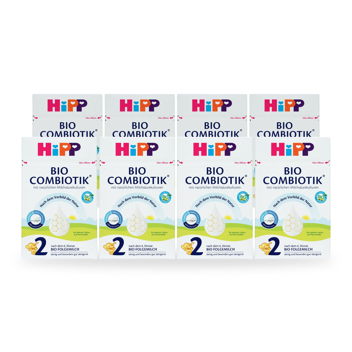 HiPP German Stage 2 European organic baby formula, 8 pack of 600g boxes, for babies 6 to 10 months