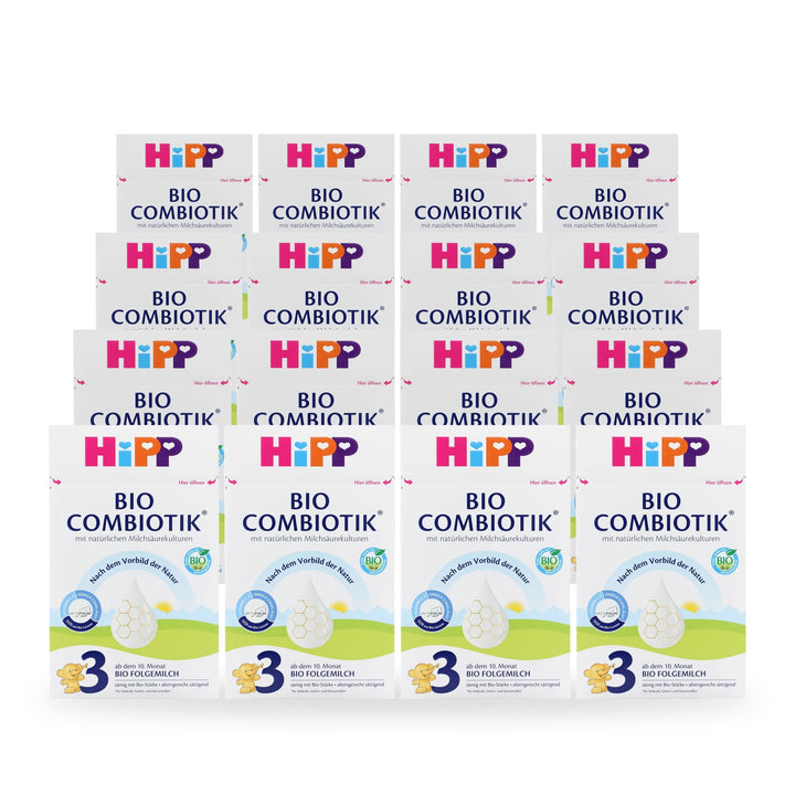 HiPP German Stage 3 European organic toddler formula, 16 pack of 600g boxes, for toddlers 10 to 24 months