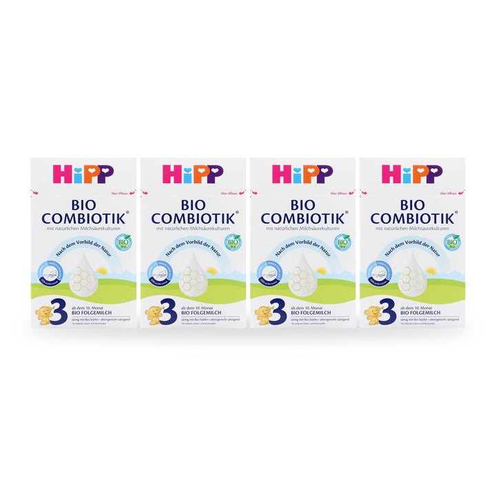 HiPP German Stage 3 European organic toddler formula, 4 pack of 600g boxes, for toddlers 10 to 24 months