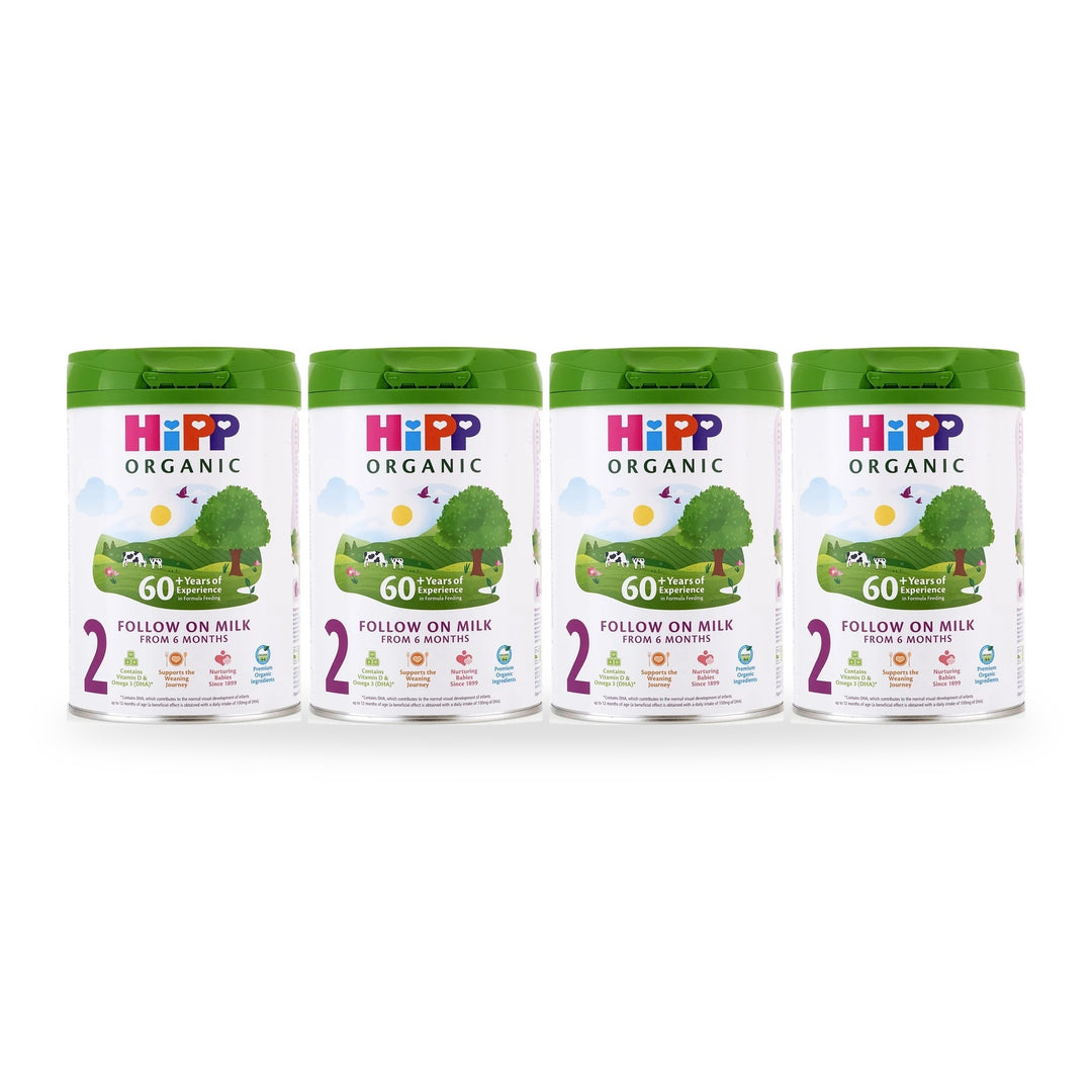 HiPP UK Stage 2 European organic baby formula, 4 pack of 800g cans, for babies 6 to 12 months